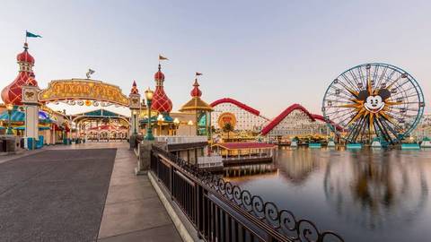 Pixar Pier and Pixar Pal-A-Round Along Paradise Bay — Disneyland Park in Anaheim, California