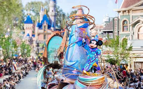 Magic Happens Parade on Main Street, U.S.A. — Disneyland Park in Anaheim, California