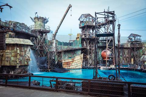 The WaterWorld Stunt Show Arena Set — Universal Studios Japan in Osaka