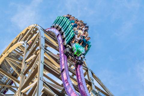 Plunging Down the Iron Gwazi Hybrid Coaster — Busch Gardens Tampa Bay in Tampa