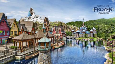 Arendelle Village and Castle in World of Frozen — Hong Kong Disneyland in Lantau Island, Hong Kong