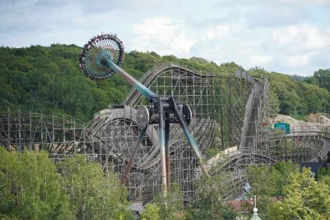 Loke Gyro Swing and Balder Wooden Coaster — Liseberg in Gothenburg