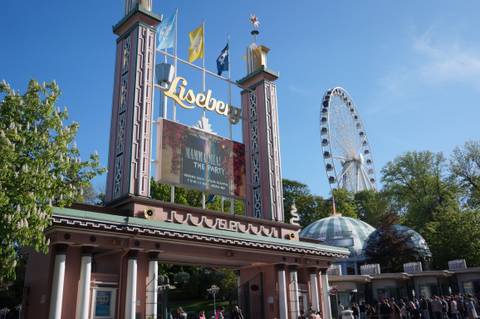 Main Entrance Gate to Liseberg with Ferris Wheel