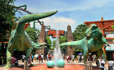Jurassic Park Gateway in The Lost World — Universal Studios Singapore in Sentosa Island