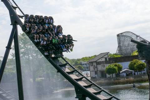 Krake Dive Coaster Plunge at Heide Park — Heide Park Resort in Soltau, Lower Saxony