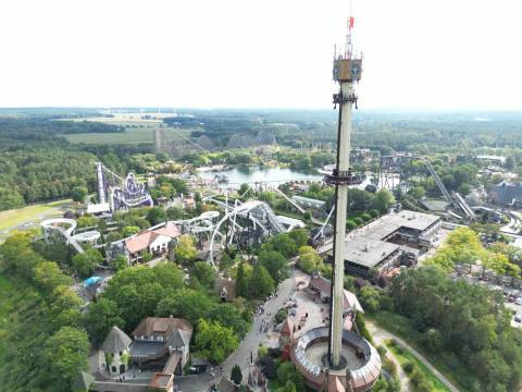 Aerial Panorama of Scream and Heide Park Coasters — Heide Park Resort in Soltau, Lower Saxony