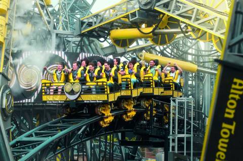 Riders Braving The Smiler at Alton Towers