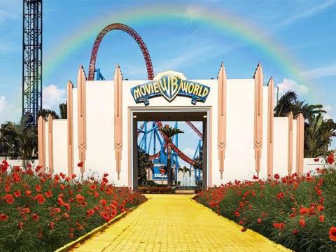 Yellow Brick Road Leading to the Main Entrance — Warner Bros. Movie World in Oxenford, Queensland
