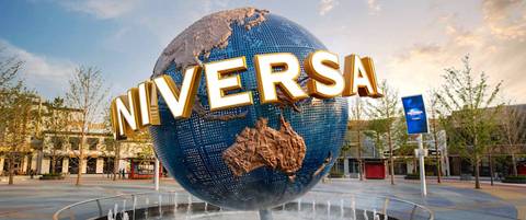 Iconic Universal Globe at Universal Studios Beijing