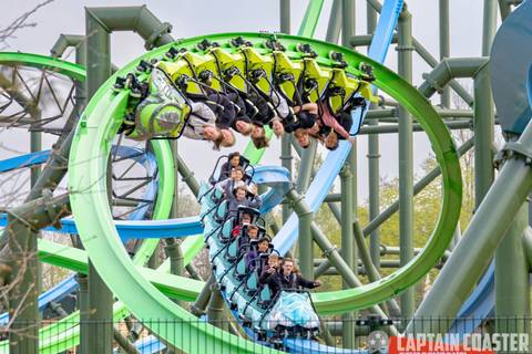 Riders Braving Inversions on Condor — Walibi Holland in Biddinghuizen, Flevoland