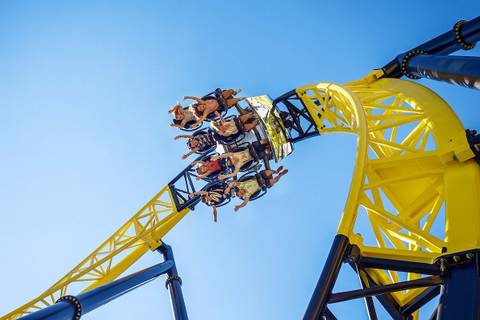 Inversion on Lost Gravity Roller Coaster — Walibi Holland in Biddinghuizen, Flevoland