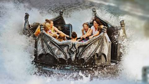 Riders Getting Soaked on River Quest