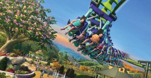 Riders Soaring on Dragonflier in Wildwood Grove — Dollywood in Pigeon Forge