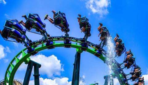 Riders Soaring on the Dragonflier Suspended Coaster — Dollywood in Pigeon Forge