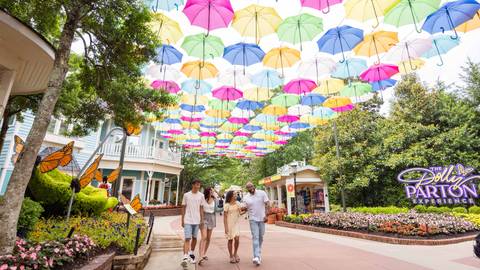 Umbrella Skyway Near The Dolly Parton Experience — Dollywood in Pigeon Forge