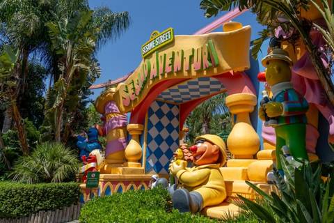 Colorful Entrance Portal to SésamoAventura — PortAventura Park in Salou, Catalonia