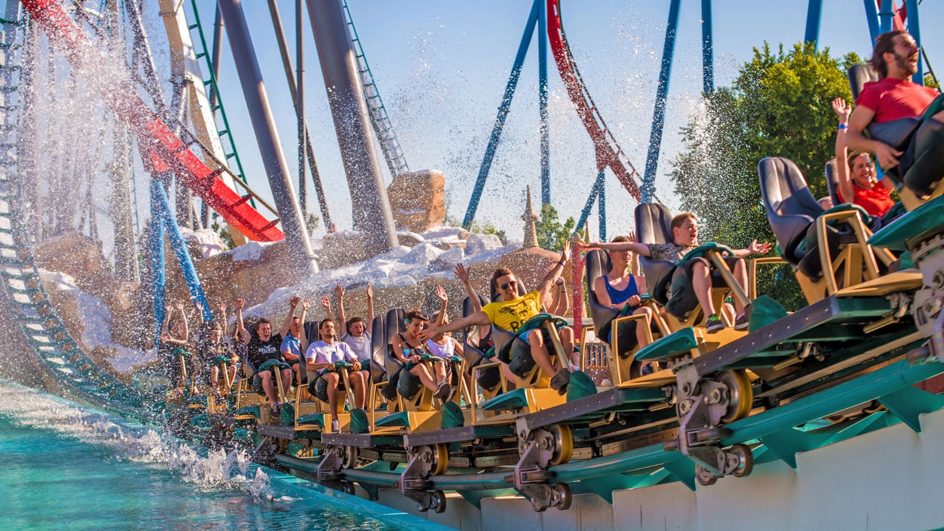 Water splashdown on Shambhala at PortAventura Park