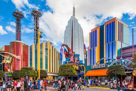 The Amazing Adventures of Spider-Man Ride Entrance — Universal Studios Florida in Orlando, Florida
