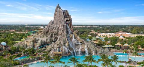 Krakatau Volcano and Waturi Beach at Volcano Bay — Universal Studios Florida in Orlando, Florida