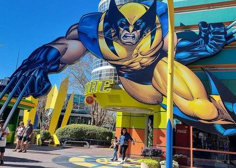 Wolverine Facade at Marvel Super Hero Island — Universal Islands of Adventure in Orlando, Florida