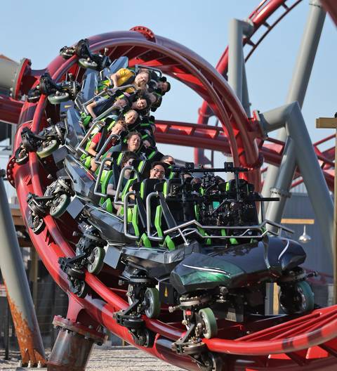 Thrilling Inversion on a High-Speed Roller Coaster — Cedar Point in Sandusky, Ohio