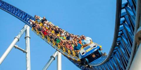 Riders Descending the Millennium Force Giga Coaster — Cedar Point in Sandusky, Ohio
