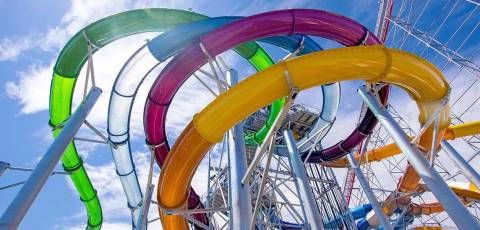 Colorful Water Slides at Cedar Point Shores