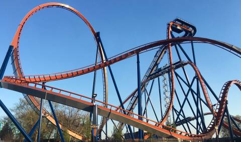 Valravn Dive Coaster Inversions and Drop — Cedar Point in Sandusky, Ohio