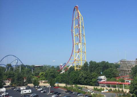 Top Thrill Dragster Towering Over Cedar Point
