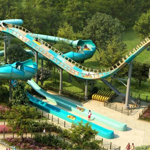 Racing Water Coaster in Soak City — Kings Island in Mason, Ohio
