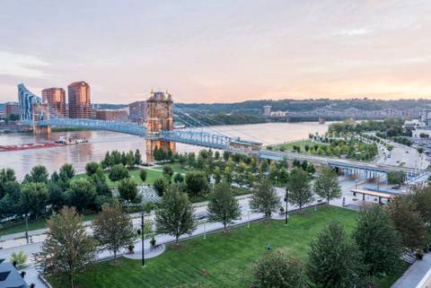 Downtown Cincinnati Riverfront — Landmark near Kings Island