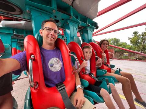 Riders Buckled Up for Silver Bullet — Knott's Berry Farm in Buena Park, California
