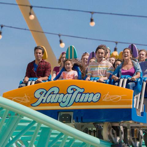 Riders Braving the HangTime Roller Coaster — Knott's Berry Farm in Buena Park, California