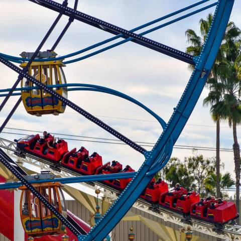 Incredicoaster and Pixar Pal-A-Round on Pixar Pier — Disney California Adventure in Anaheim, California