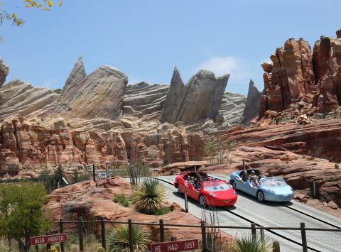 Radiator Springs Racers Speeding Through Cars Land — Disney California Adventure in Anaheim, California