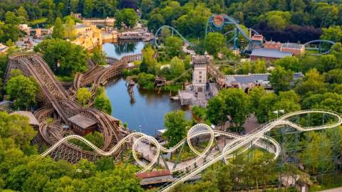 Aerial View of Coasters in Ruigrijk — Efteling in Kaatsheuvel