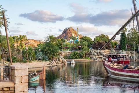 Mount Prometheus Overlooking Tokyo DisneySea Waterways — Tokyo Disneyland in Urayasu, Chiba