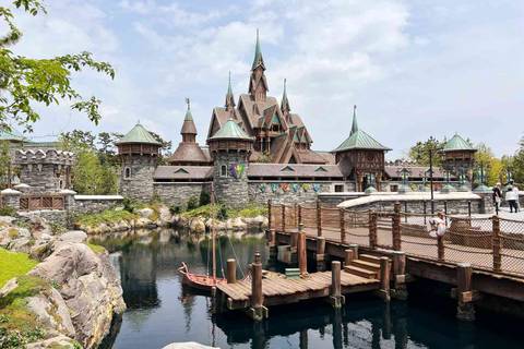 Arendelle Castle and Waterfront in Fantasy Springs — Tokyo Disneyland in Urayasu, Chiba
