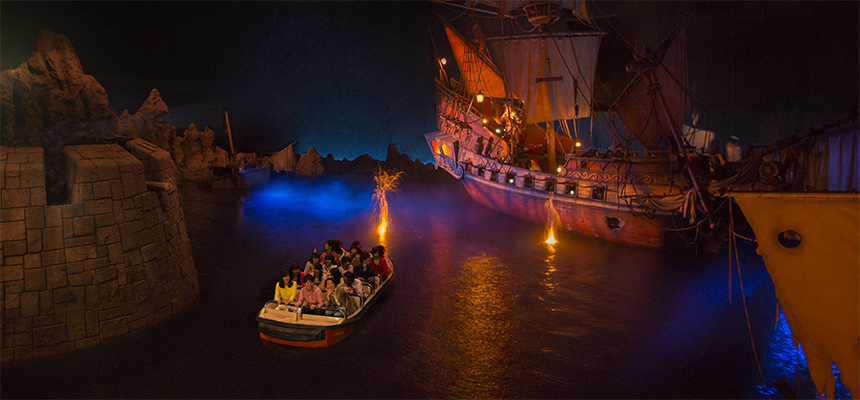 Pirates of the Caribbean dark ride at Tokyo Disneyland