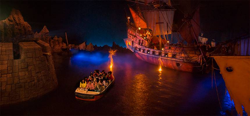 Pirates of the Caribbean dark ride at Tokyo Disneyland