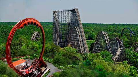 El Toro Wooden Coaster and El Diablo — Six Flags Great Adventure in Jackson