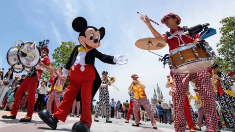 Shanghai Disneyland Band Performance with Mickey Mouse