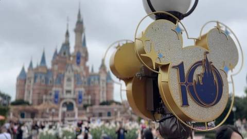 Enchanted Storybook Castle with Disney100 Celebration Decor — Shanghai Disneyland in Shanghai