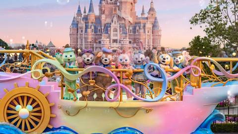 Duffy and Friends Cavalcade by Enchanted Storybook Castle — Shanghai Disneyland in Shanghai