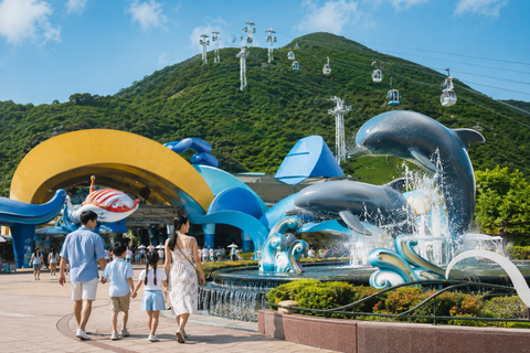 Dolphin Fountain and Cable Car at Aqua City — Ocean Park Hong Kong in Aberdeen, Hong Kong