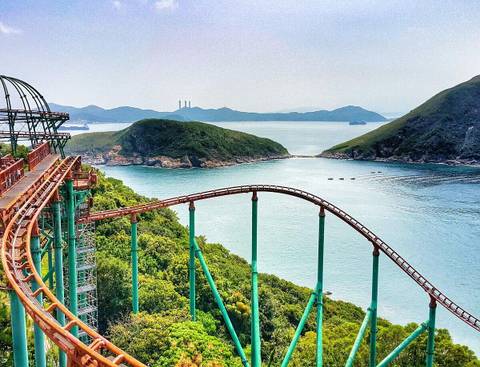 Mine Train Overlooking the South China Sea — Ocean Park Hong Kong in Aberdeen, Hong Kong